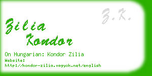 zilia kondor business card